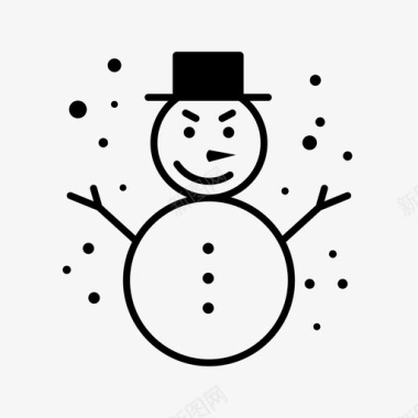 冬天的雪人雪人圣诞节下雪图标图标