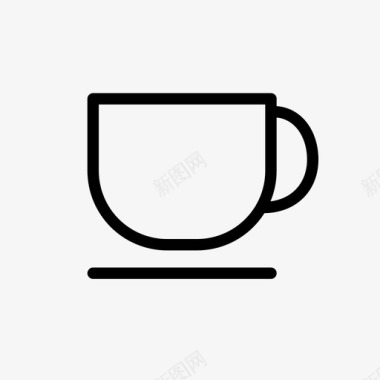 玻璃咖啡马克杯图标图标