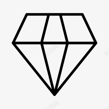 线描边线钻石水晶宝石图标图标