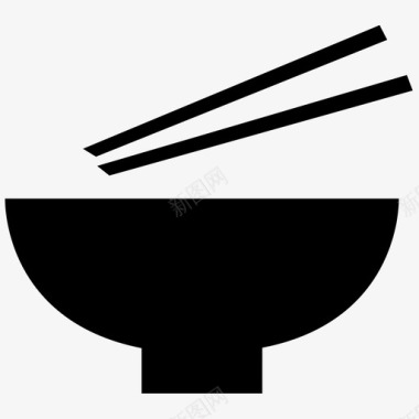 米饭中餐筷子图标图标
