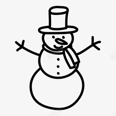 冬天的雪人雪人圣诞节假日图标图标