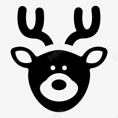 鹿驯鹿圣诞老人图标图标
