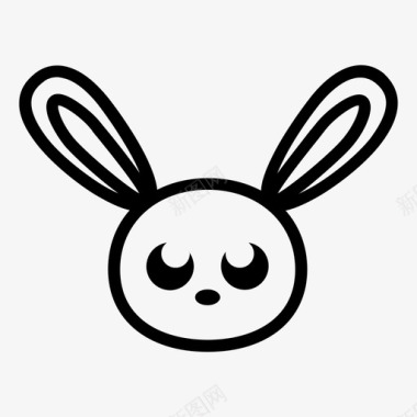 兔子动物脸图标图标