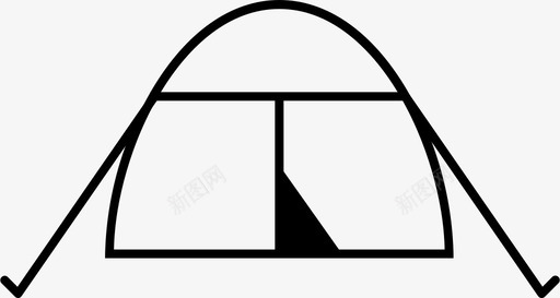 探险卡通人物帐篷探险露营图标图标
