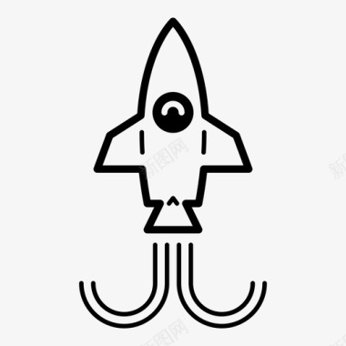 卡通飞船火箭宇宙飞船导弹火箭图标图标