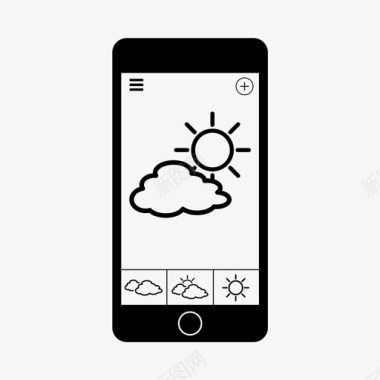 应用程序的智能手机移动天气应用程序智能手机图标图标