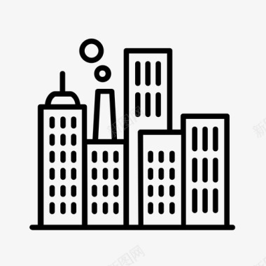 建筑物城市曼哈顿图标图标