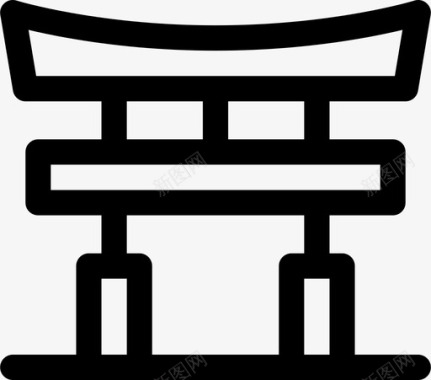 世界旅游日神道寺门日本神圣图标图标