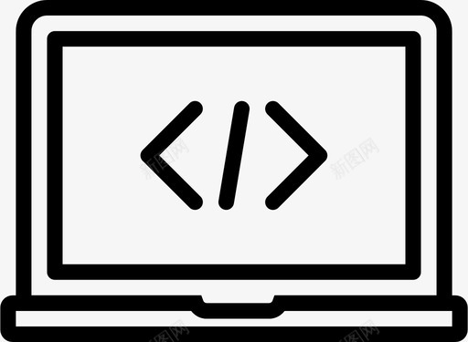 编码笔记本电脑编码代码开发图标图标