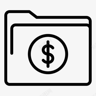 美元文件夹商业金融图标图标
