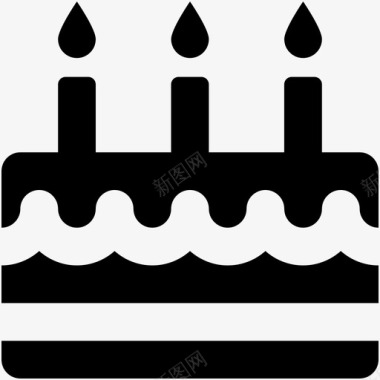 手绘蜡烛蛋糕生日蛋糕面包店蜡烛图标图标