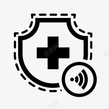 健康保险无线共享保护栓系图标图标