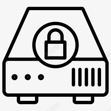 服务器锁数据锁定的服务器图标图标