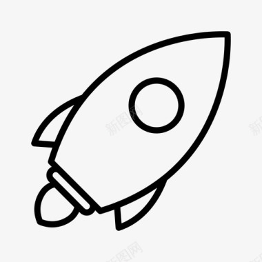 卡通飞船火箭发射火箭太空图标图标