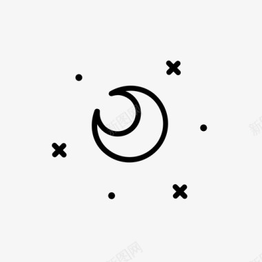 月亮星座夜晚图标图标
