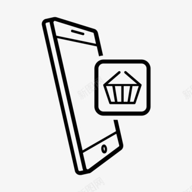 移动购物应用电子商务智能手机图标图标