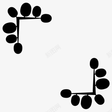 钢制框架叶框架自然图标图标