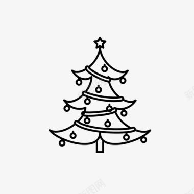 圣诞树降临装饰图标图标