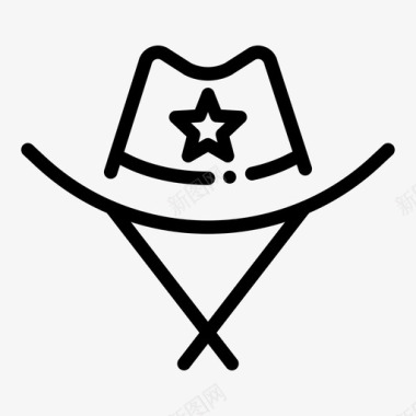 治安官帽子明星图标图标