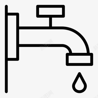 水龙头水滴水管图标图标