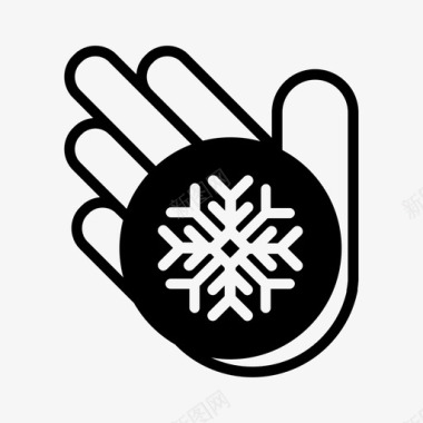 透明雪花雪球在手寒冷雪花图标图标
