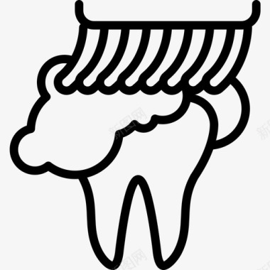 护理牙齿清洁护理牙刷图标图标