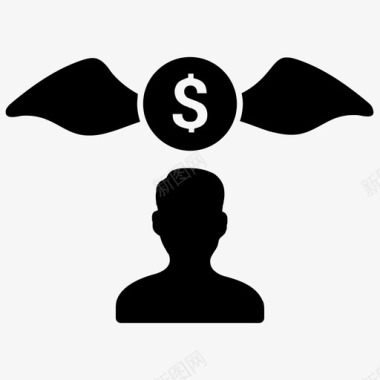 愿景追逐金钱商业愿景商人图标图标