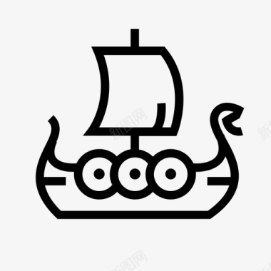 船维京船长船中世纪图标图标