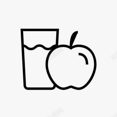 鲜榨果汁苹果汁苹果果新鲜水果图标图标