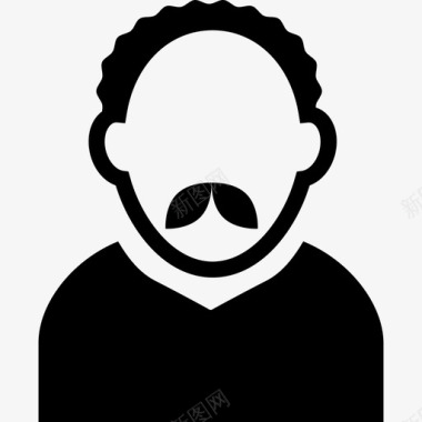 有短卷发和胡子的成年男子化身人物简介化身图标图标