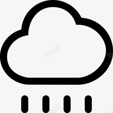 雨天气云轮廓符号带雨滴线大杯线图标图标