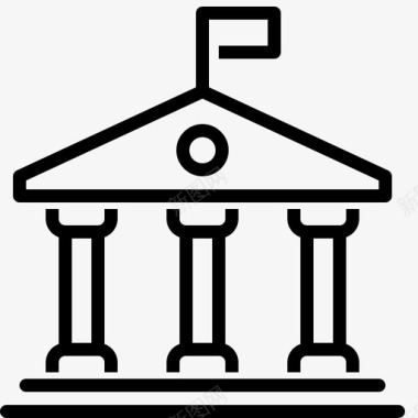 法院大楼政府图标图标