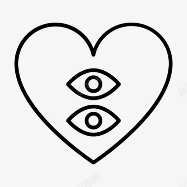 爱心矢量心的眼睛爱心图标图标