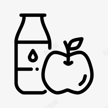 牛奶和苹果饮食健康图标图标