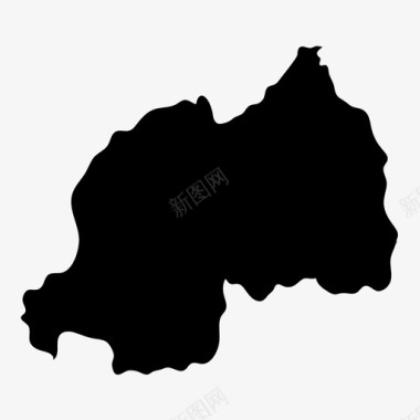 非洲拼图地图卢旺达非洲地理图标图标