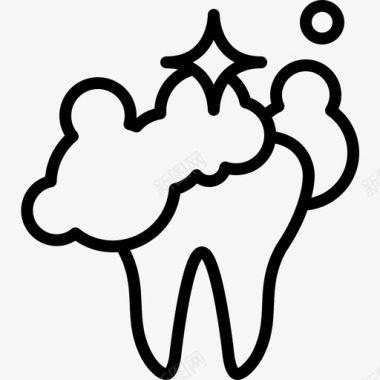 牙膏牙齿清洁护理泡沫图标图标