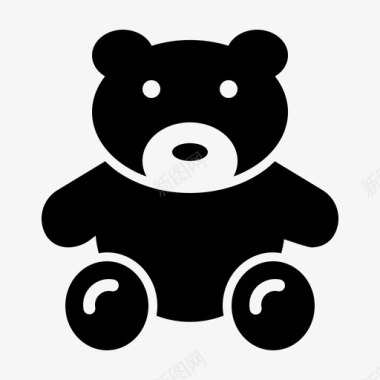 泰迪熊拥抱孩子图标图标