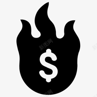 烧钱损坏财务图标图标