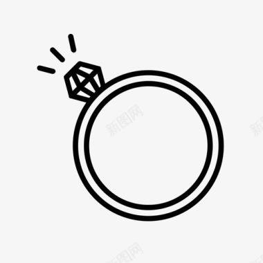订婚戒指钻石求婚图标图标