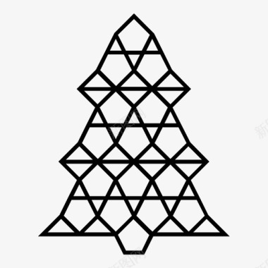 圣诞树几何自然图标图标