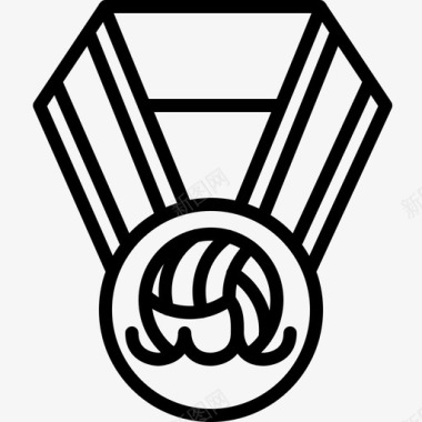 运动人物水球奖章奖品运动图标图标
