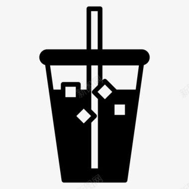 餐厅可乐加冰块冷杯子图标图标