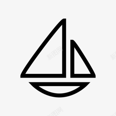 帆船海水图标图标