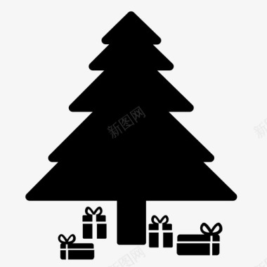 圣诞树装饰礼物图标图标