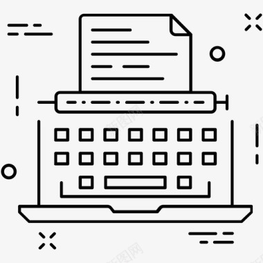 打字机办公材料速记器图标图标