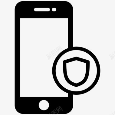 安全手机受保护保险箱图标图标