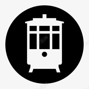 公共交通标识有轨电车公共交通运输图标图标