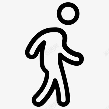 行人慢跑男子图标图标