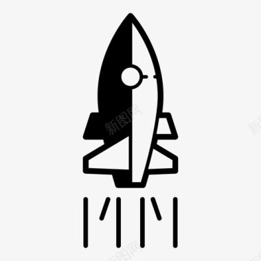宇宙遨游火箭火箭发射太空火箭图标图标