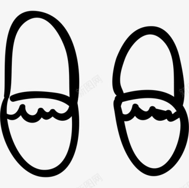 家居鞋轮廓手工制作象征时尚图标图标